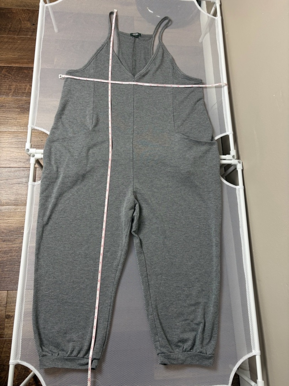 Wild Fable Grey Sleeveless Slouchy Knit Haren Jumpsuit Baggy Pocket Romper L EUC - Picture 12 of 16